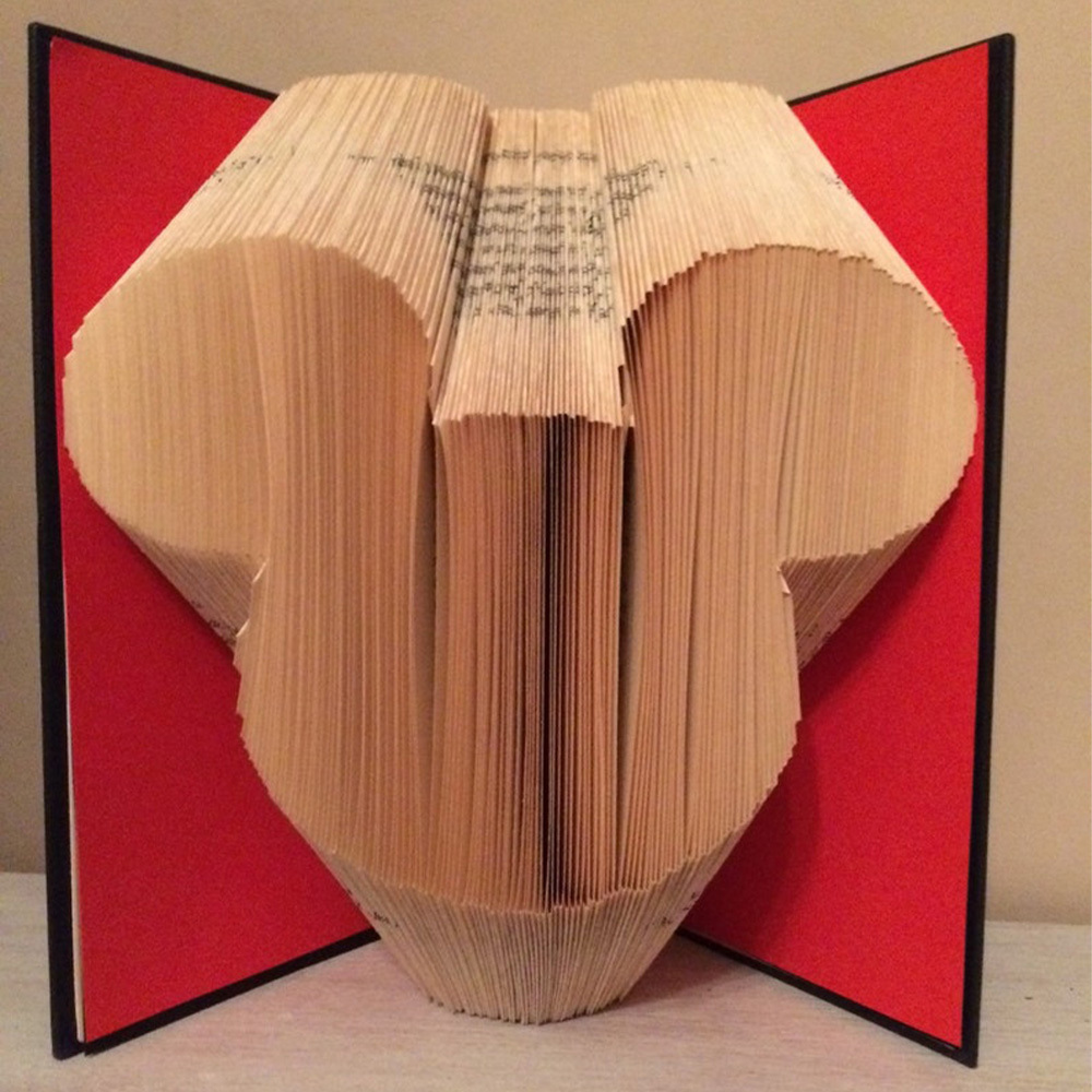 Book Folding Mouse Head Pattern