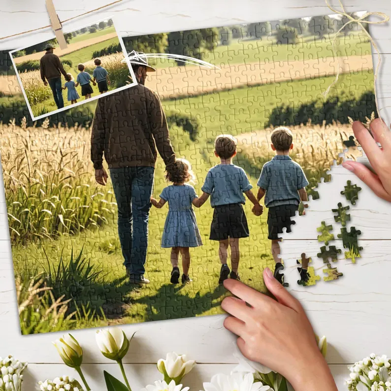 Custom Your Family Christmas Photo Jigsaw Puzzle 35, 150, 300, 500, 1000 Piece