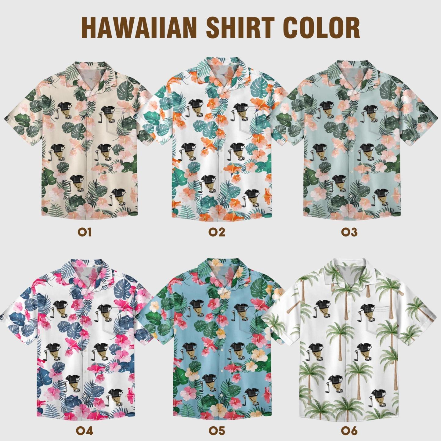 Personalized Funny Face Golf Hawaiian Shirt, Custom Hawaiian with Your Photo, Gift for Golf Lovers, Gift for Dad, Grandpa-Beach Party Shirt