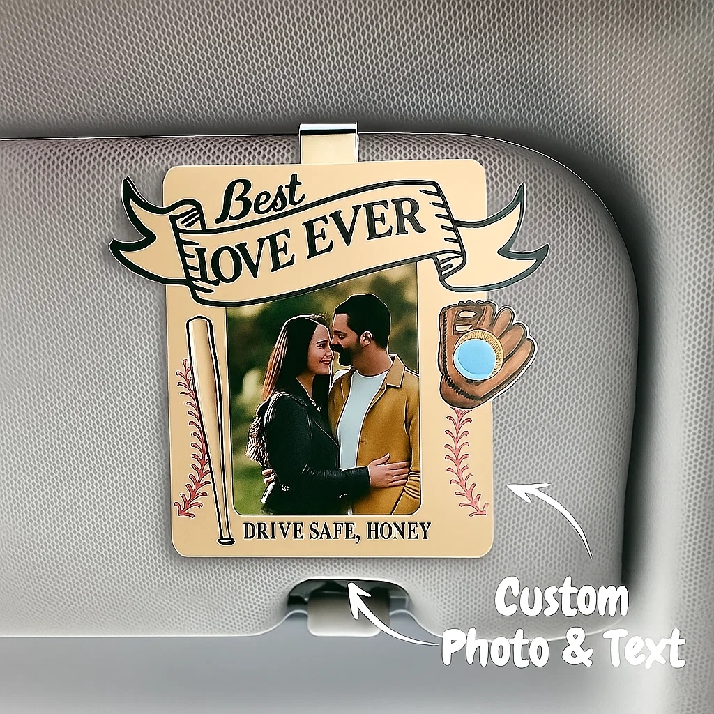 Personalized Photo Wooden Car Visor Clip Drive Safe Daddy Love From Biggest Fans - CustWit