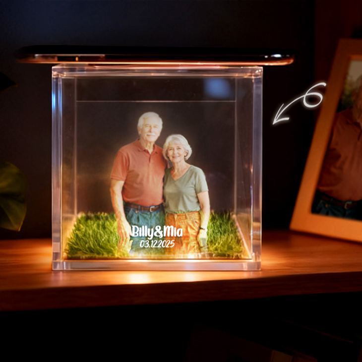 3D Holographic House Custom Photo Memorial Display Crystal-Clear Holographic Image