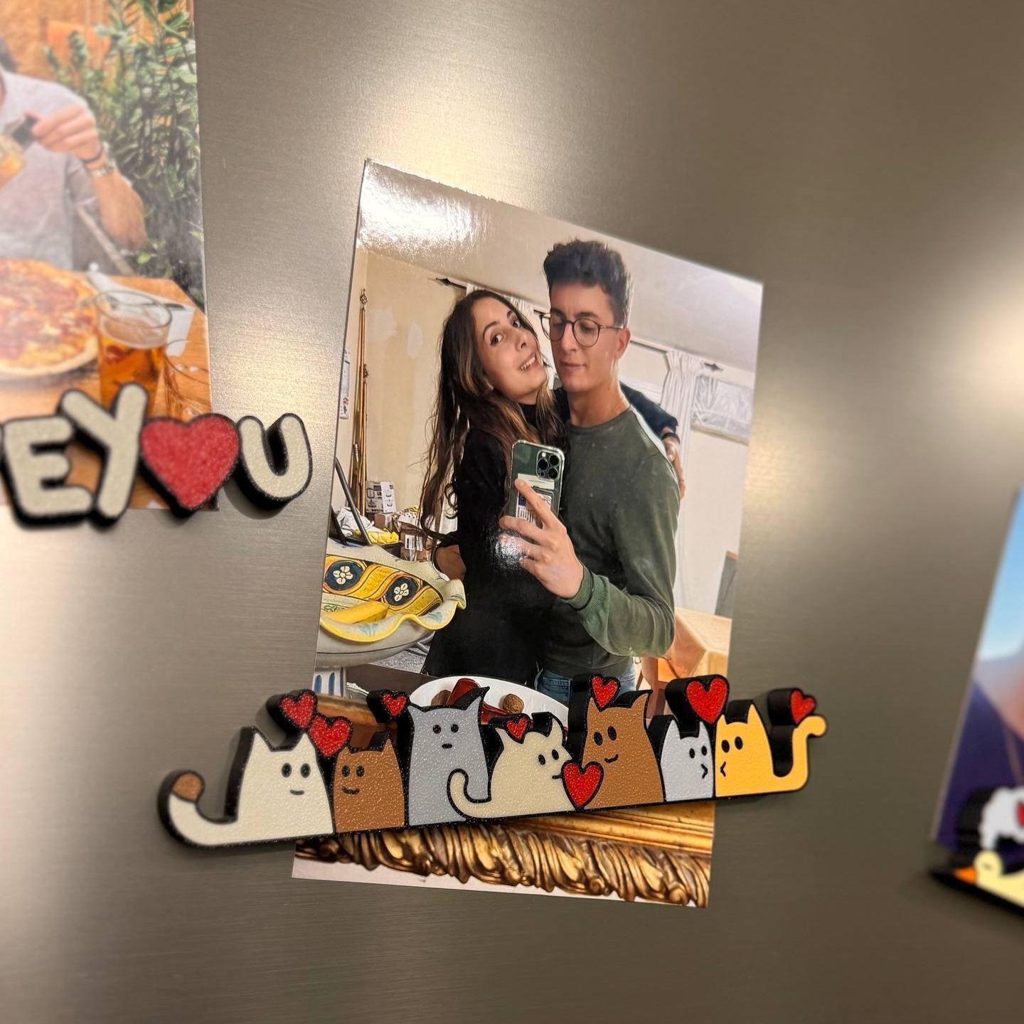 Fridge Photo Sticker Photo Frame Photo Clip Fridge Magnet Desk Decor Gift for Couples - CustWit
