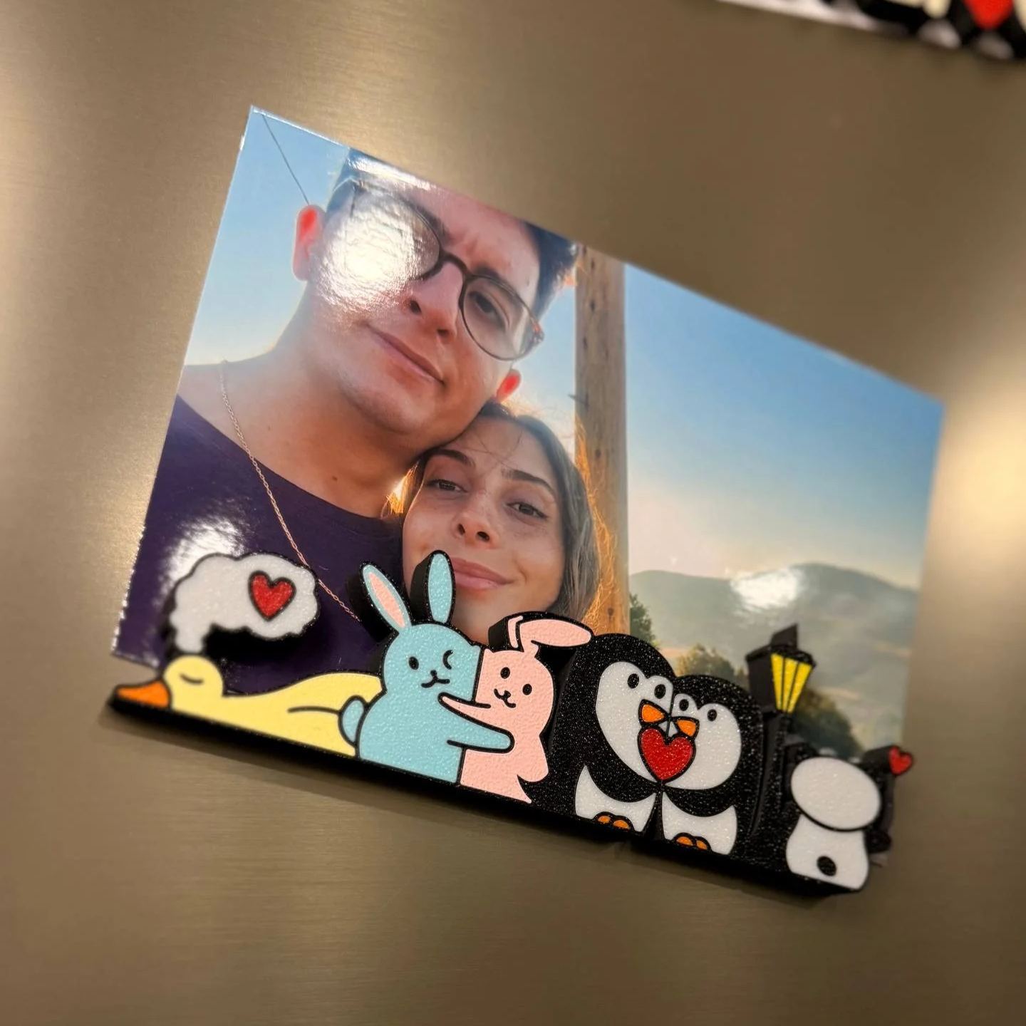 Fridge Photo Sticker Photo Frame Photo Clip Fridge Magnet Desk Decor Gift for Couples - CustWit