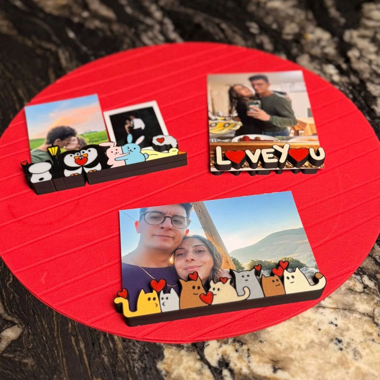 Fridge Photo Sticker Photo Frame Photo Clip Fridge Magnet Desk Decor Gift for Couples - CustWit