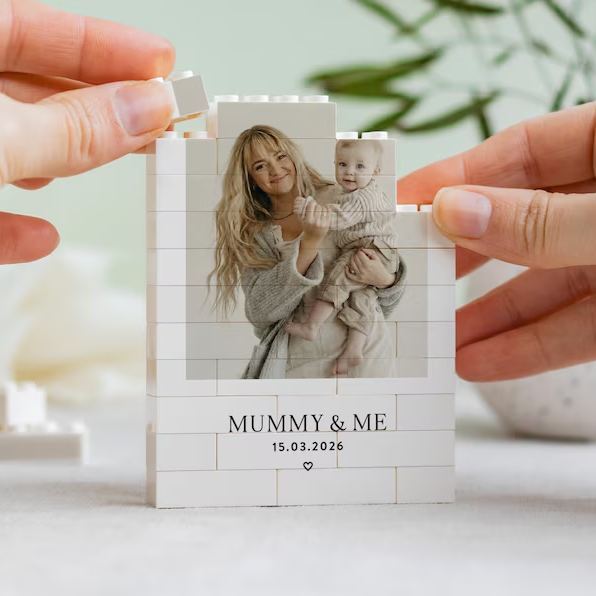 Personalized Brick Photo Puzzle Custom Retro Picture Building Blocks Mothers Day Keepsake Gift for Mom Unique Memories Photo Bricks