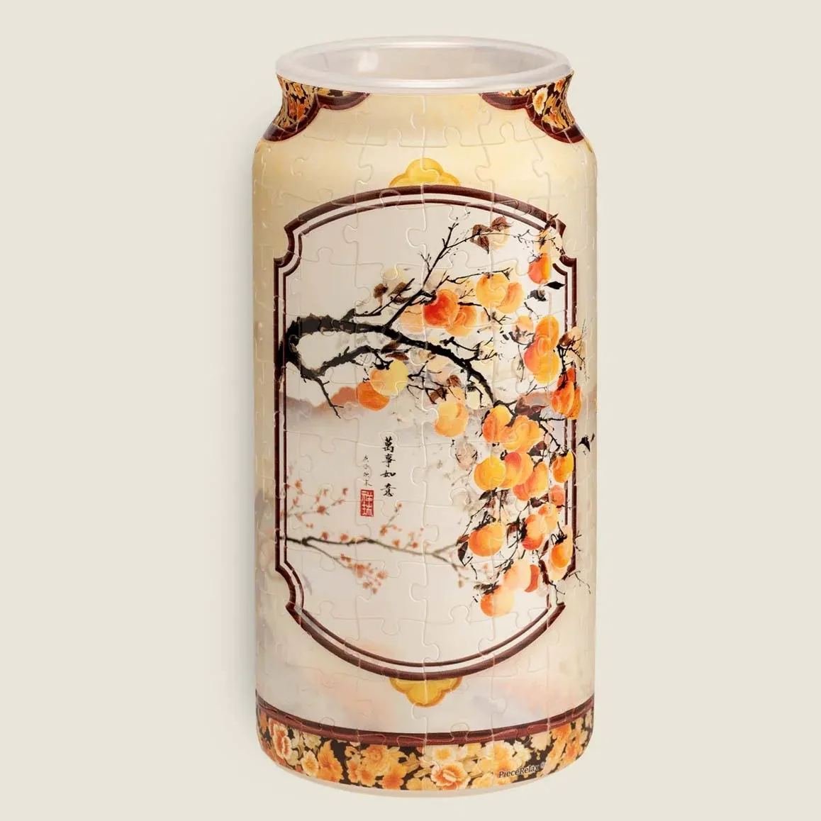 3D Jigsaw Puzzle Vase with Lid  Cylindrical Plastic Puzzle Jar Interlocking Piece Technology Water-Resistant Glue-Free Collectible Desktop Storage Box