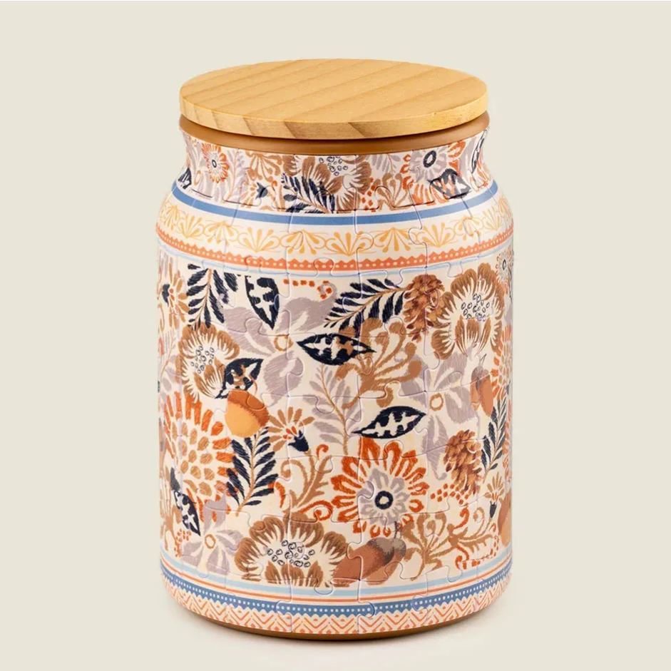 3D Jigsaw Puzzle Vase with Lid  Cylindrical Plastic Puzzle Jar Interlocking Piece Technology Water-Resistant Glue-Free Collectible Desktop Storage Box