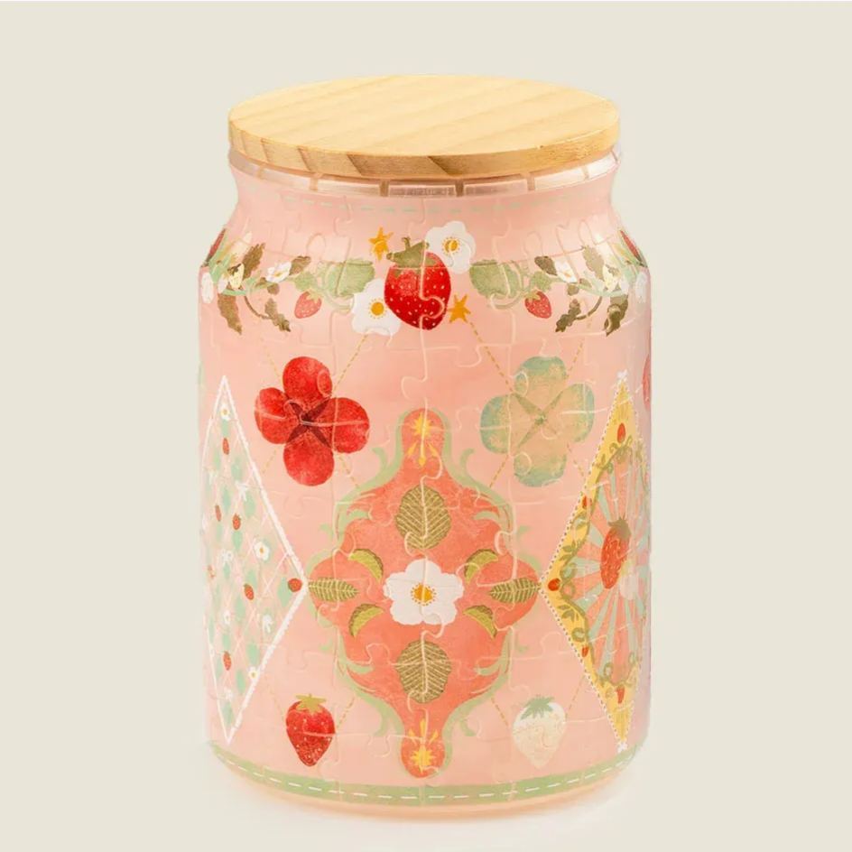 3D Jigsaw Puzzle Vase with Lid  Cylindrical Plastic Puzzle Jar Interlocking Piece Technology Water-Resistant Glue-Free Collectible Desktop Storage Box