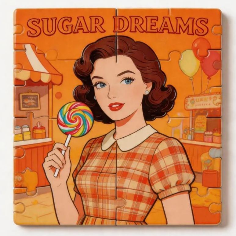 Custom Puzzle Magnet Fridge Tile Personalized Square Round Album Cover Style Refrigerator Magnet