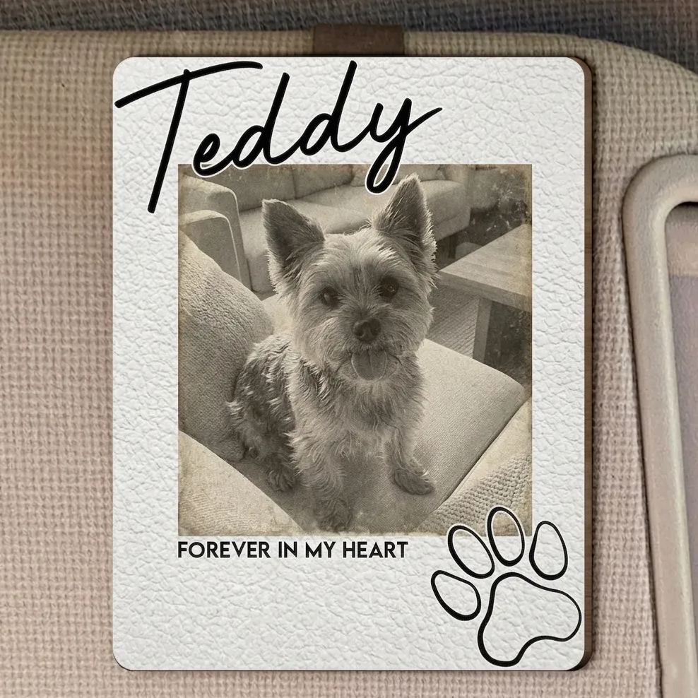 Personalized Pet Photo Visor Clip I'll Carry You With Me Until I See You Again