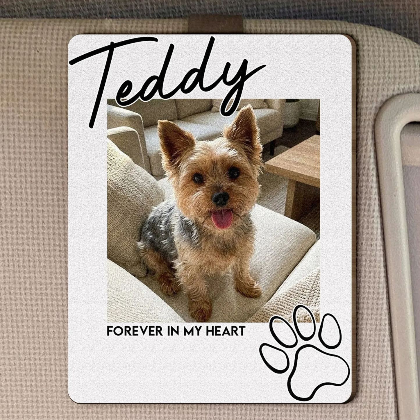 Personalized Pet Photo Visor Clip I'll Carry You With Me Until I See You Again