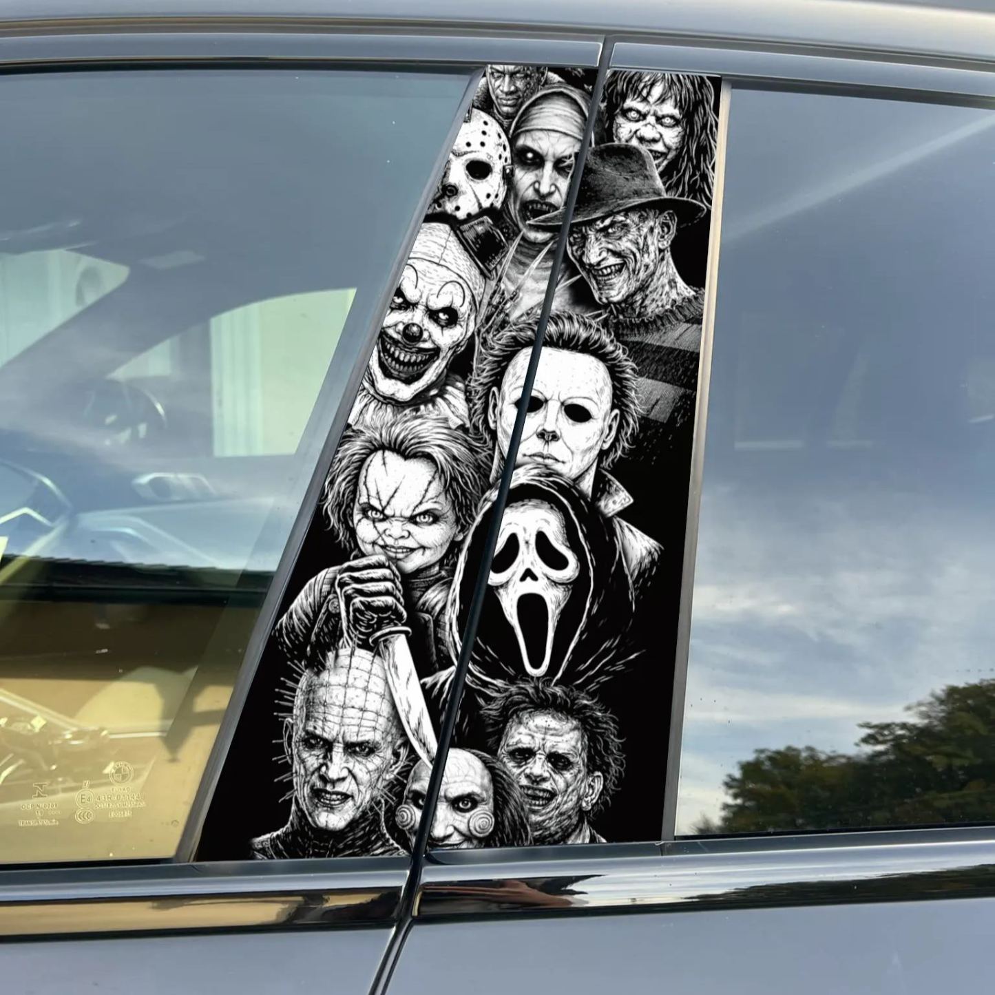 Universal Car Pillar Wrap & Rear Window Decal – Premium Vinyl Stickers with Multiple Designs