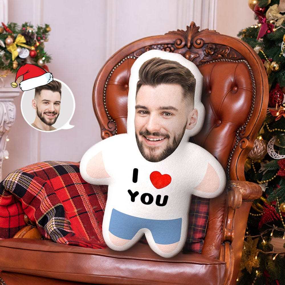 I LOVE YOU Minime Throw Pillow Custom Face Personalized Photo Minime Pillow