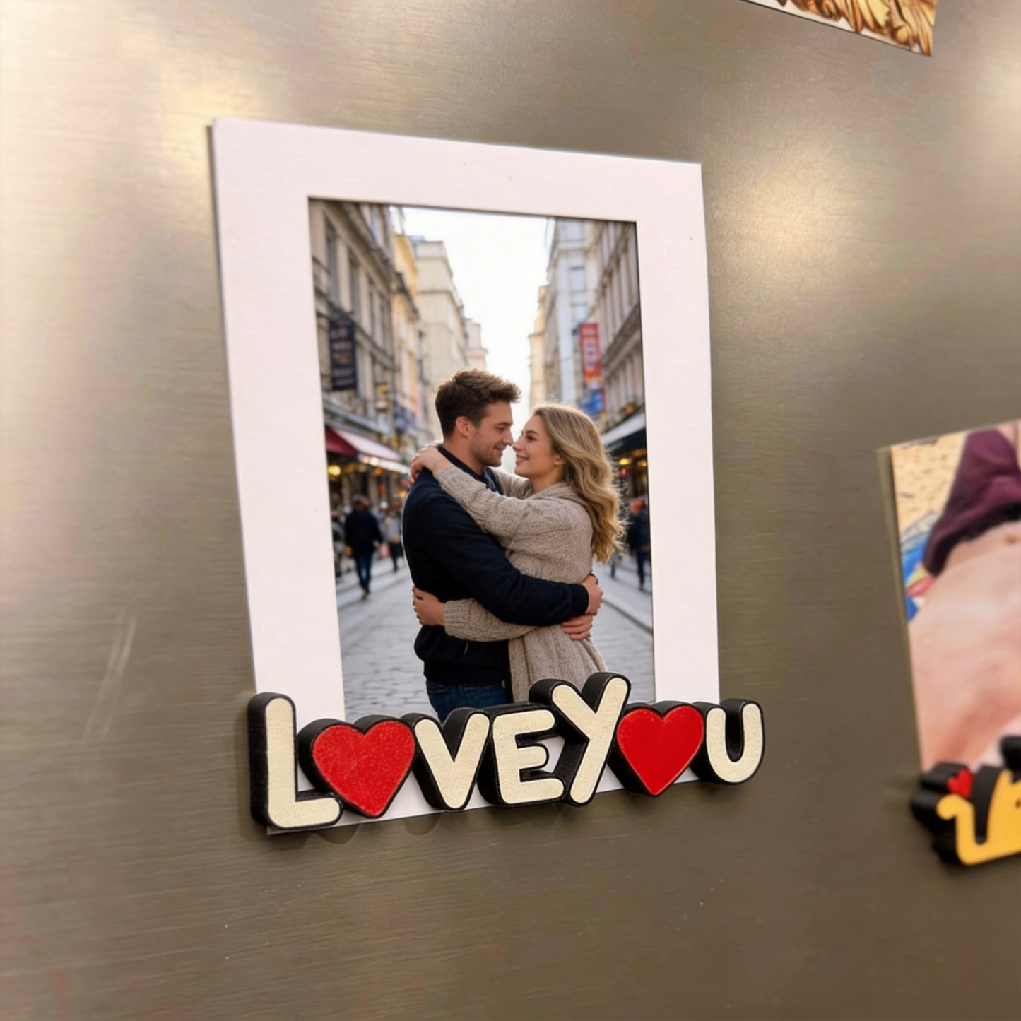 Personalized Text Photo Clip Custom Name Fridge Magnet for Couples on Anniversary - CustWit