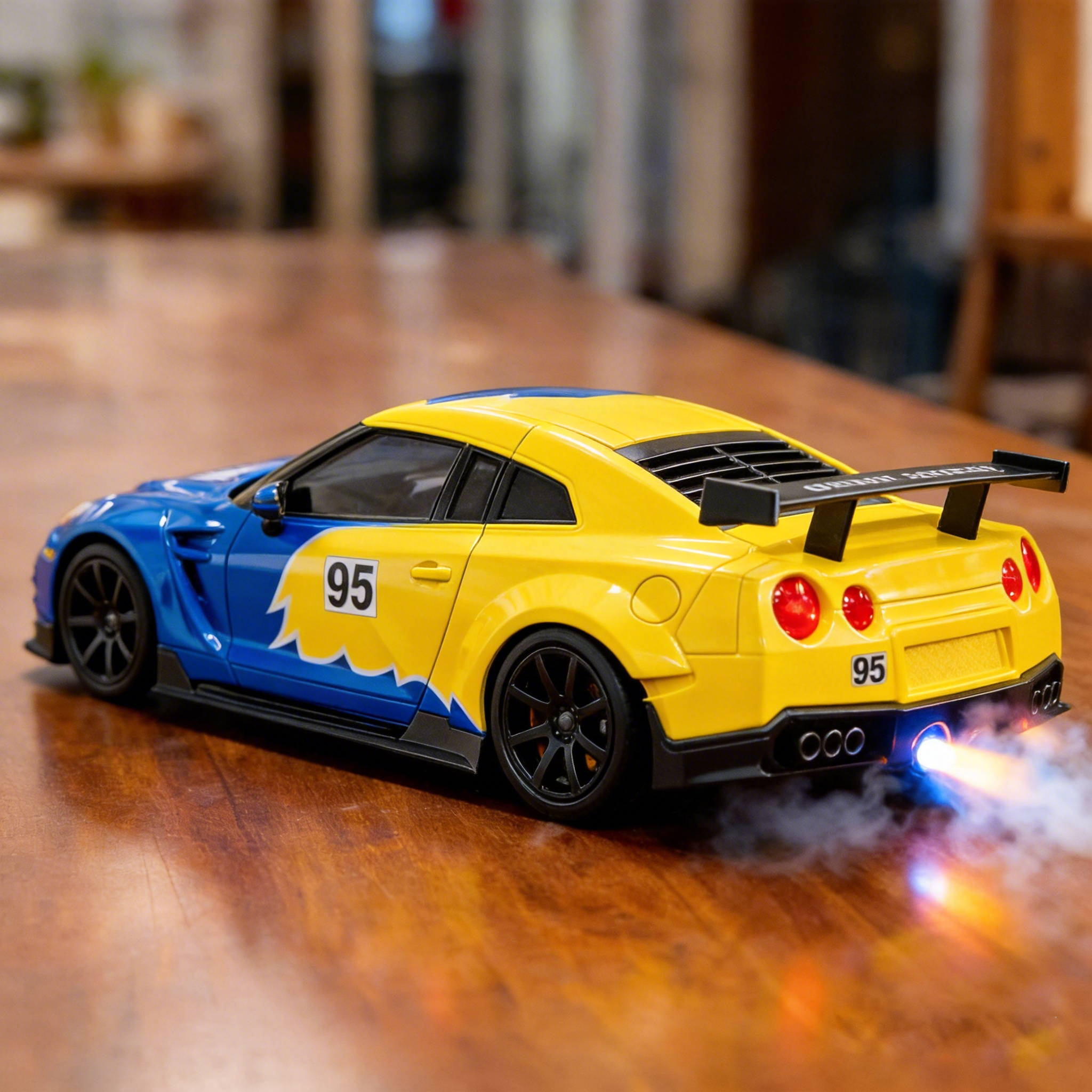 Hypercar Alarm Clock with Engine Sound, Exhaust Effect & LED Lights – Desk Gift for Car Lovers