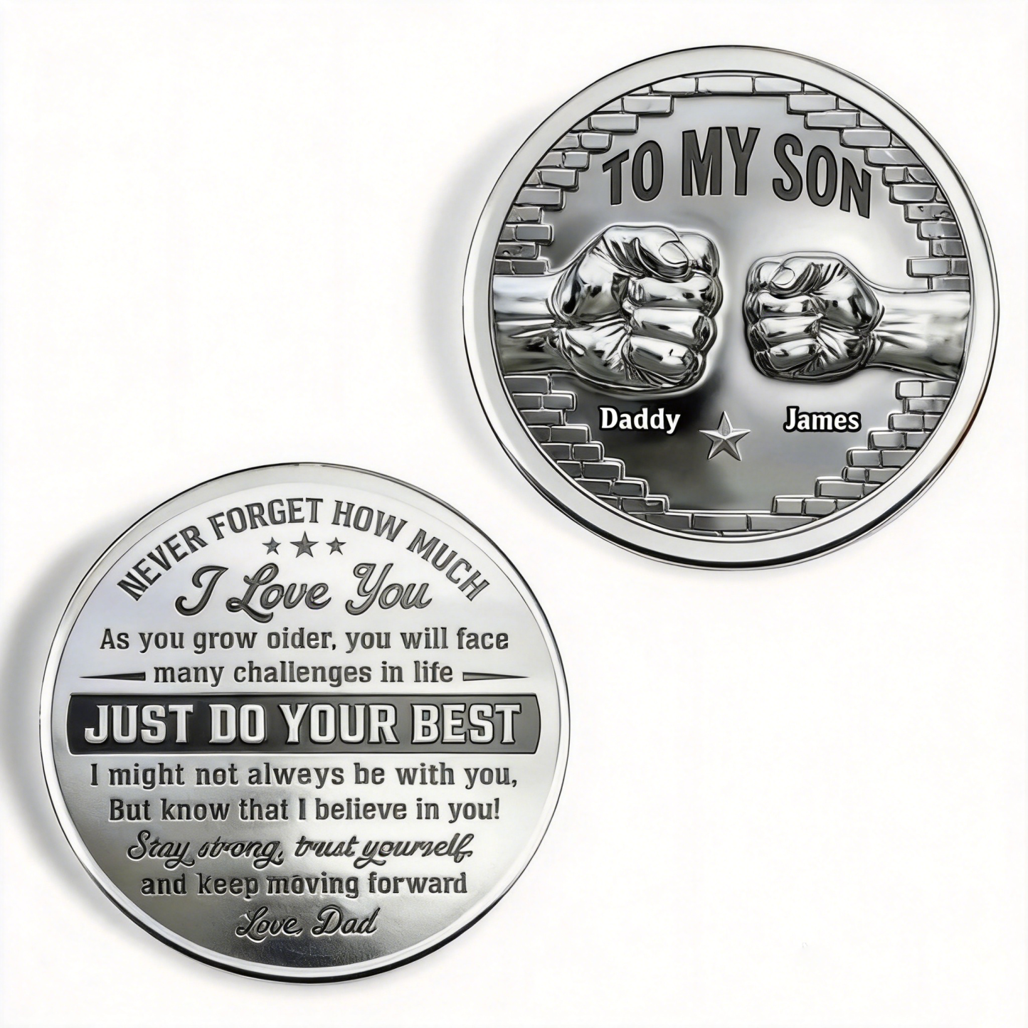 To My Son I Believe In You - Personalized Custom Pocket Hug 2D Look 3D Pop