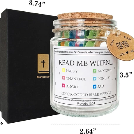 Faith Prayer Jar Glass Wish Bottle with Notes Meaningful Love Gift Spiritual Desk Decor