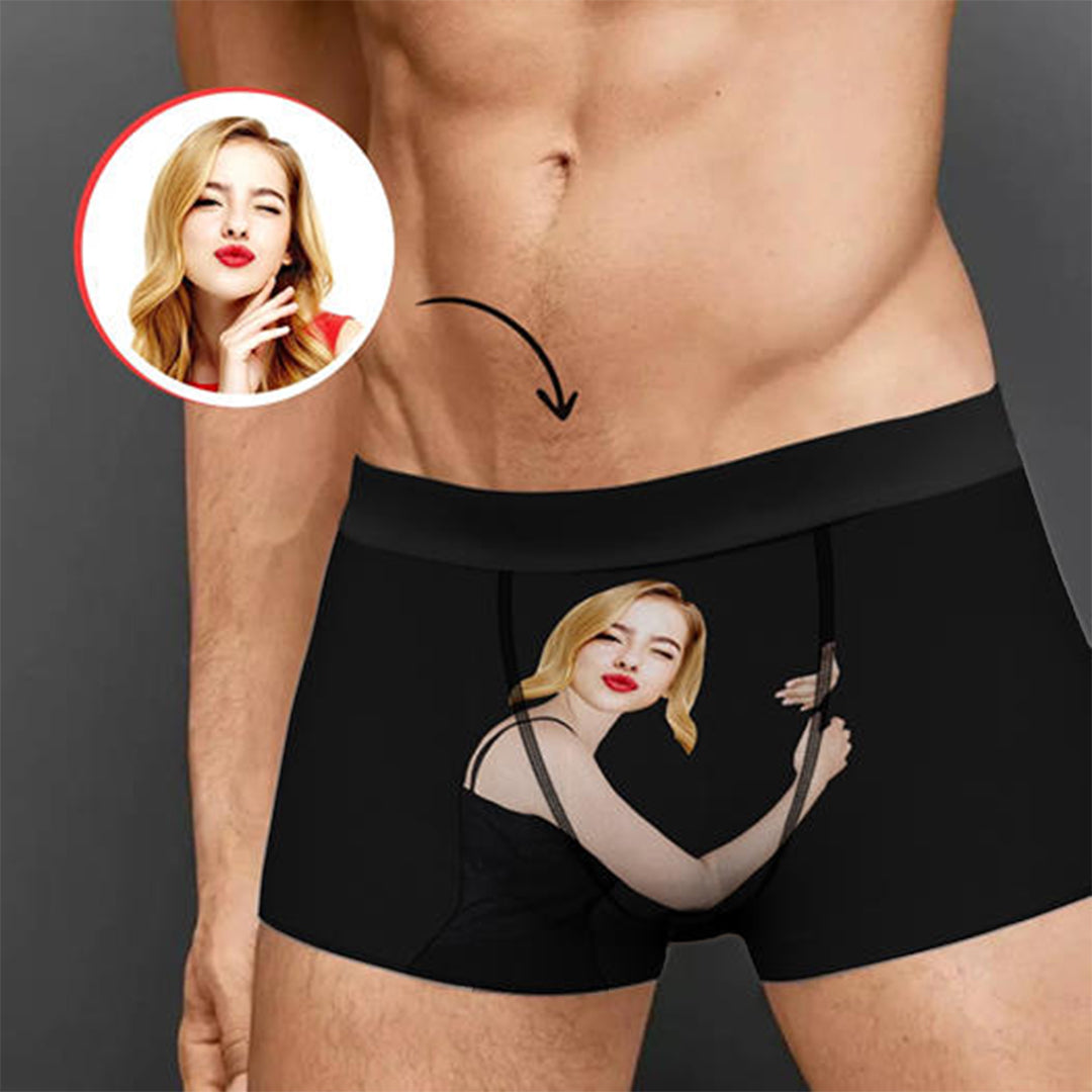 Custom Face Boxer Briefs Personalized Print Underwear Hug Men's Underwear Gift