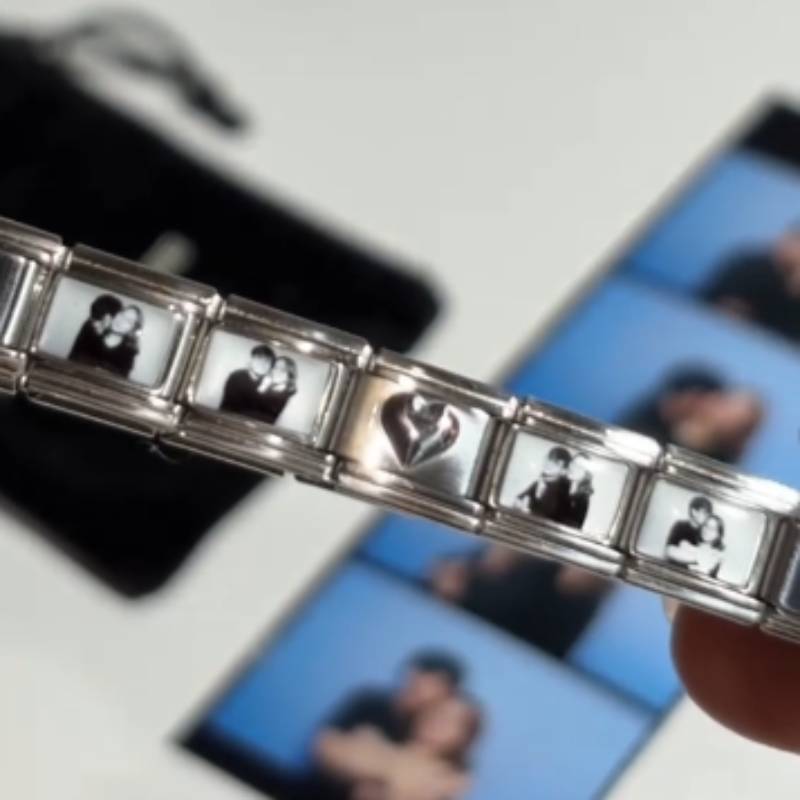 Custom Photo Italian Charm Bracelet Personalized Y2K Stainless Steel Jewelry Gifts for Lover