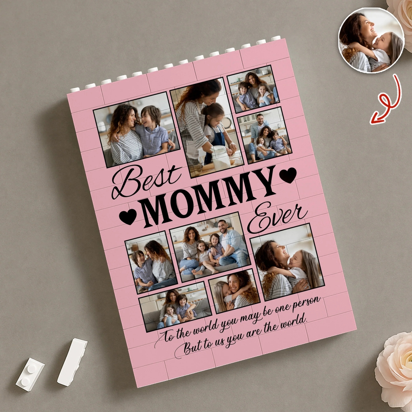 Custom Double-Layer Photo Building Blocks Puzzle for Mom Personalized Mother’s Day Gift, Mom Birthday Keepsake, Creative Brick Frame Memory Gift