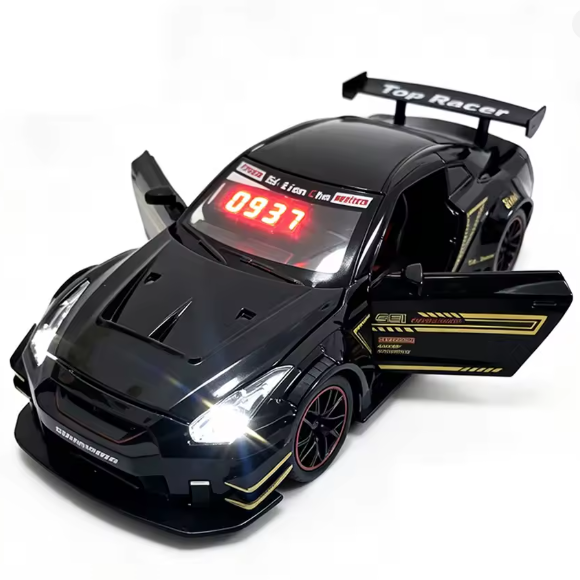Hypercar Alarm Clock with Engine Sound, Exhaust Effect & LED Lights – Desk Gift for Car Lovers