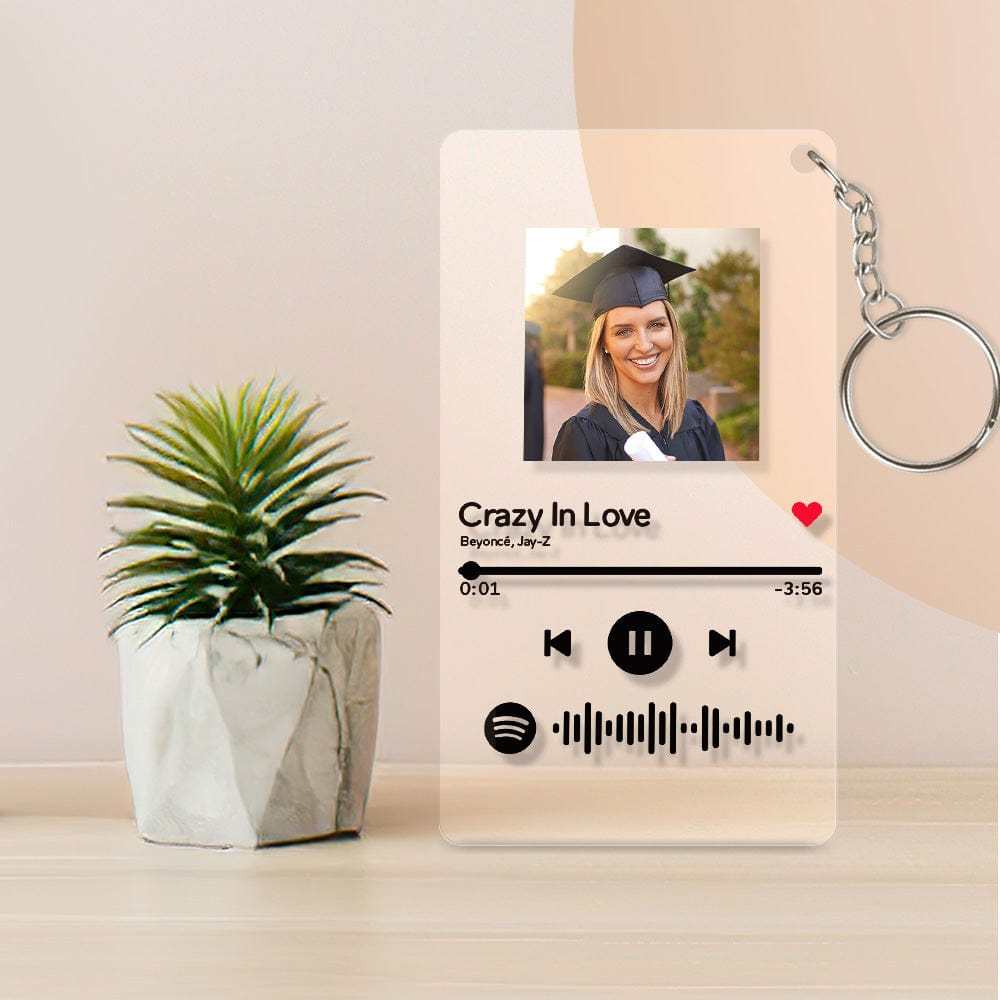 Custom Music Plaque Keychain Spotify Keychain Custom Graduation Gifts