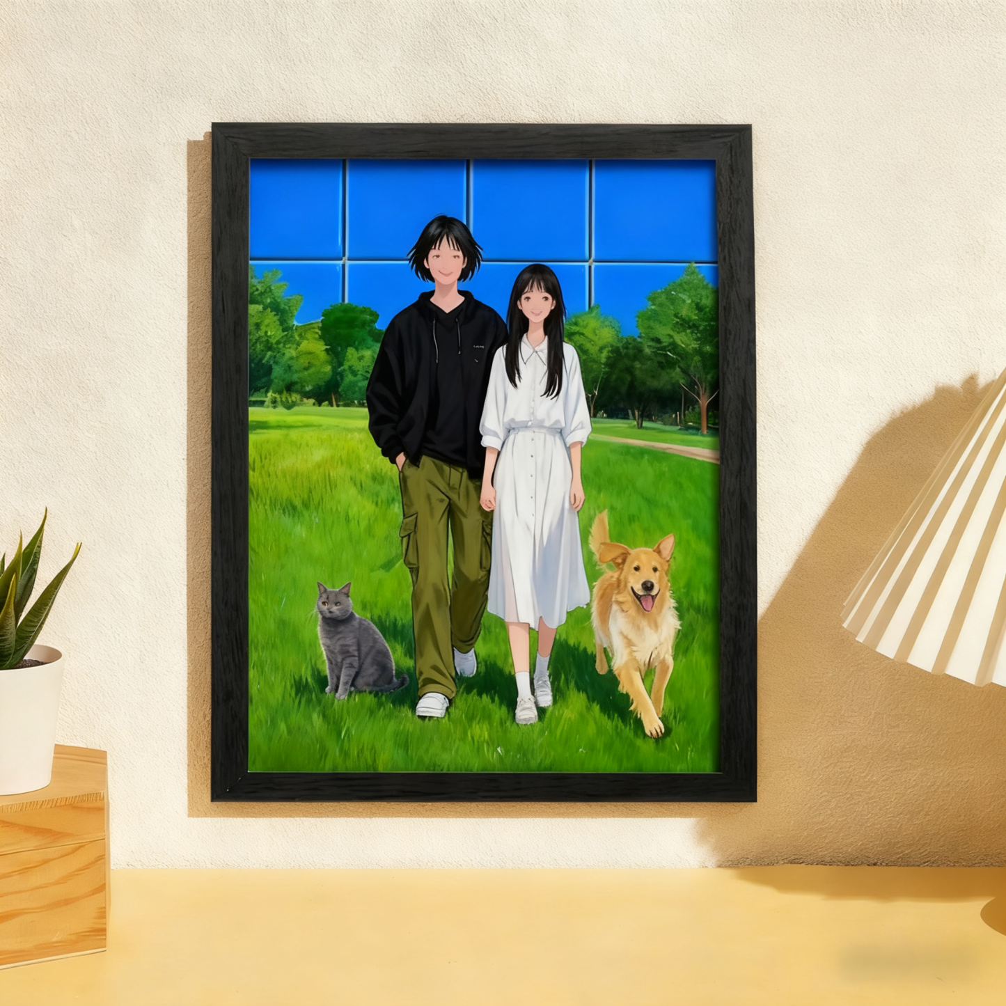 Custom Pet & Family Portrait – Personalized Photo Decor | Memorial Gift