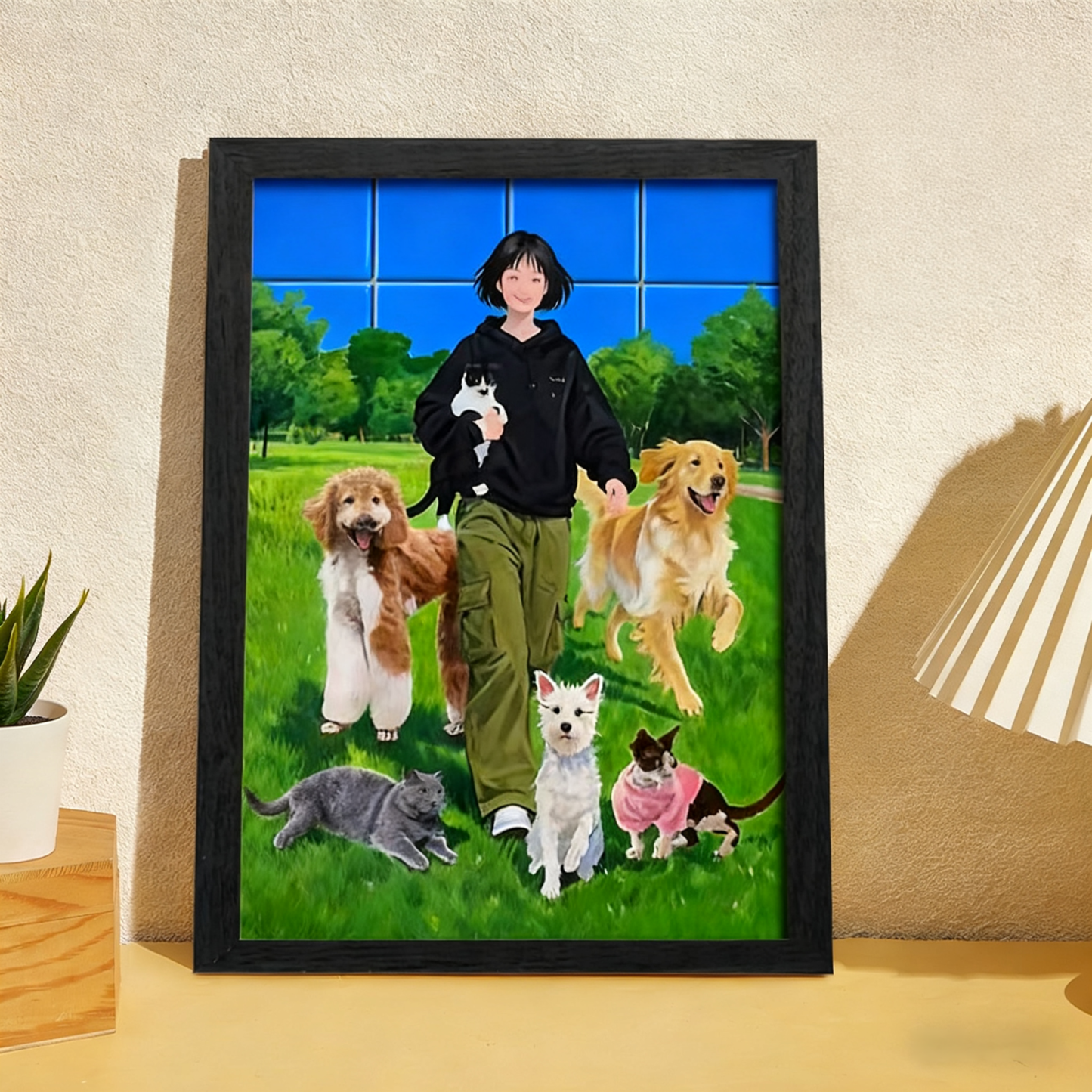 Custom Pet & Family Portrait – Personalized Photo Decor | Memorial Gift