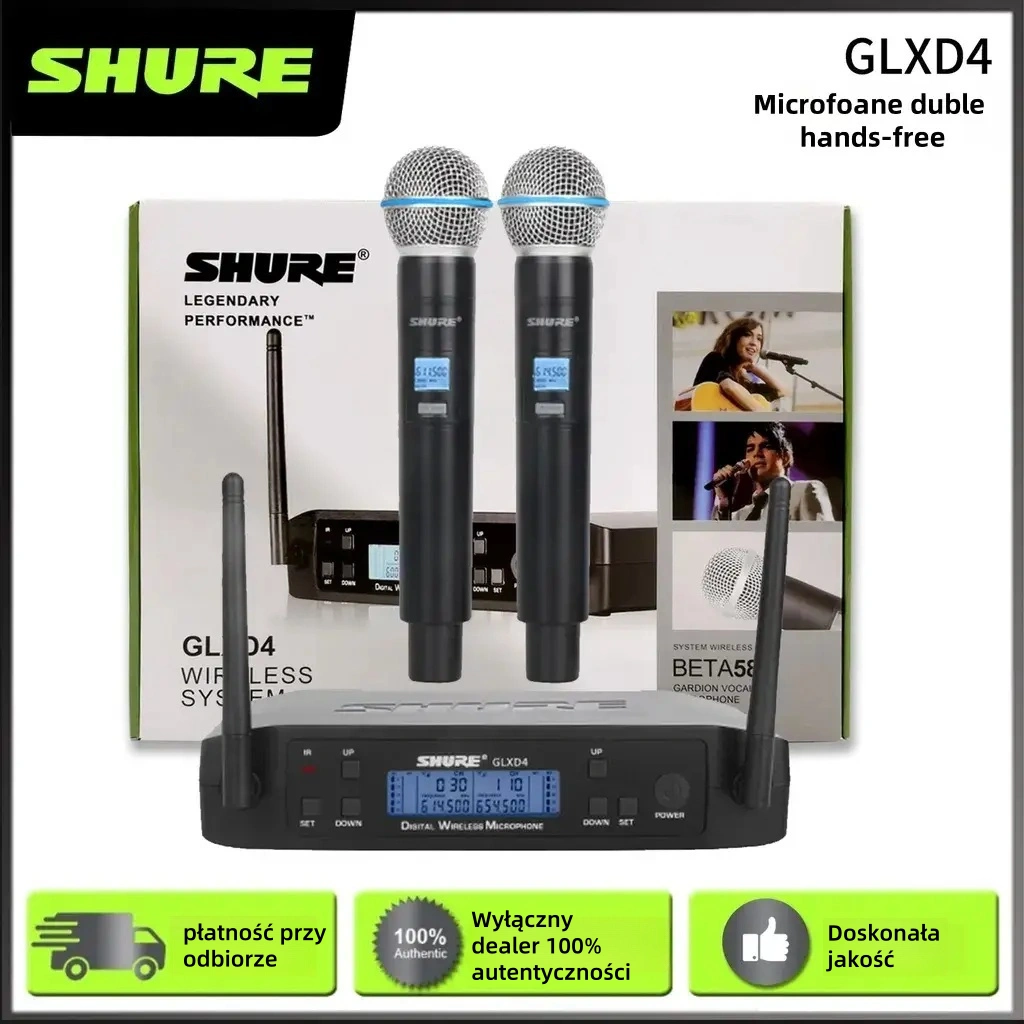 Odbiornik mikrofonu bezprzewodowego Shure GLXD4 (z mikrofonem), doskonała wartość, ograniczona ilość zakupów