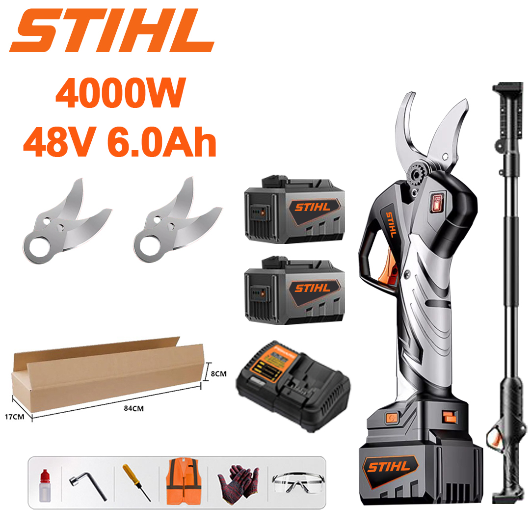 Retractable pruning shears with lithium battery and STIHL 8000W brushless motor