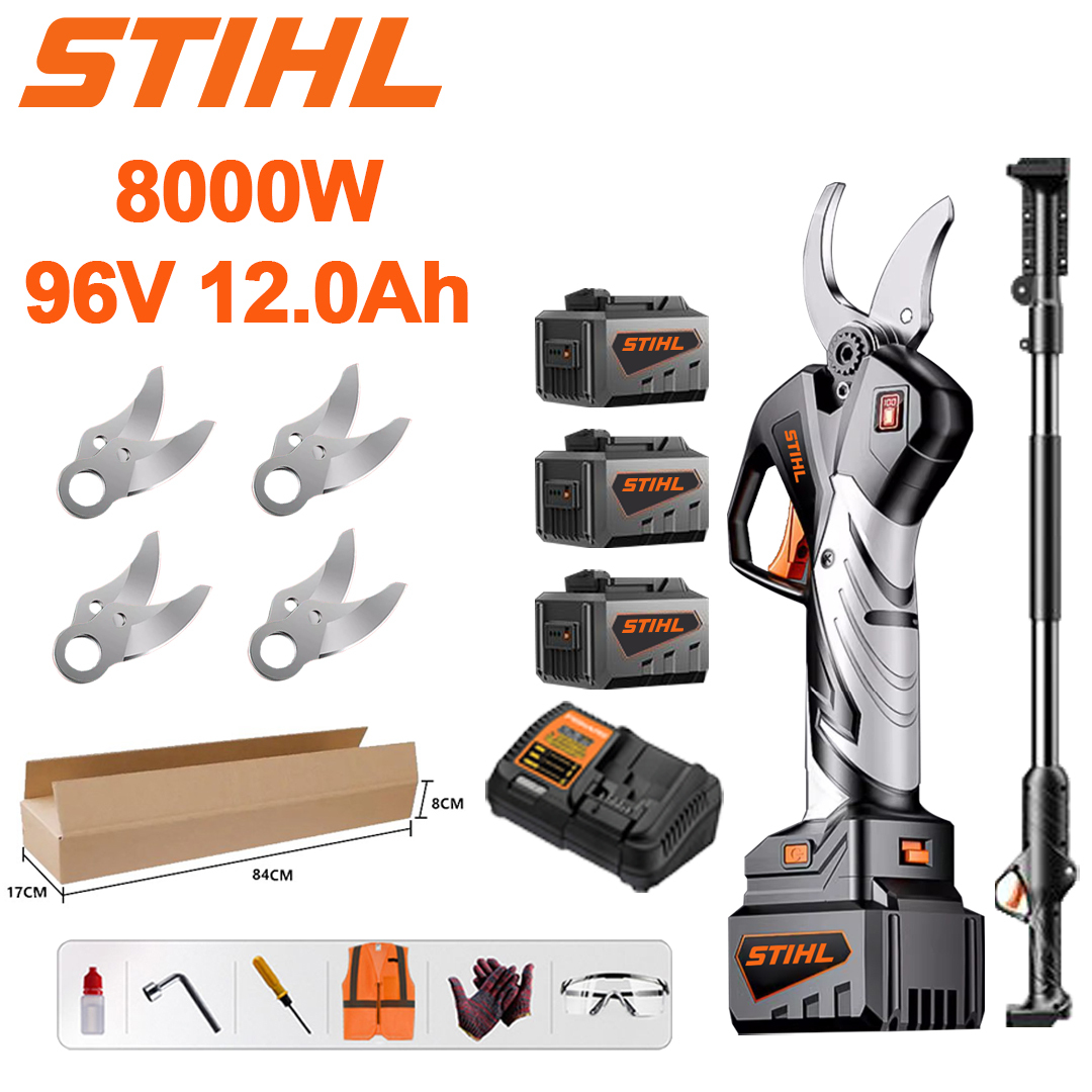 Retractable pruning shears with lithium battery and STIHL 8000W brushless motor