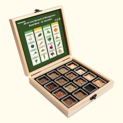 Seedbank All-in-One Sprouts & Microgreens Seed Bank - 16 Organic Seed Varieties