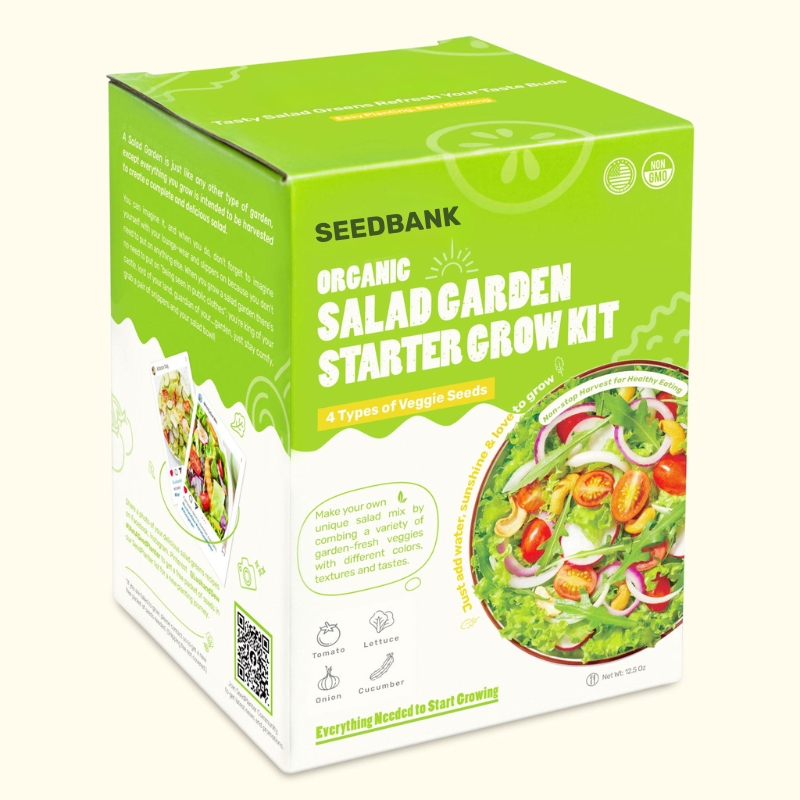 Seedbank Salad Garden Starter Grow Kit - 4 Veggie Seed Varieties