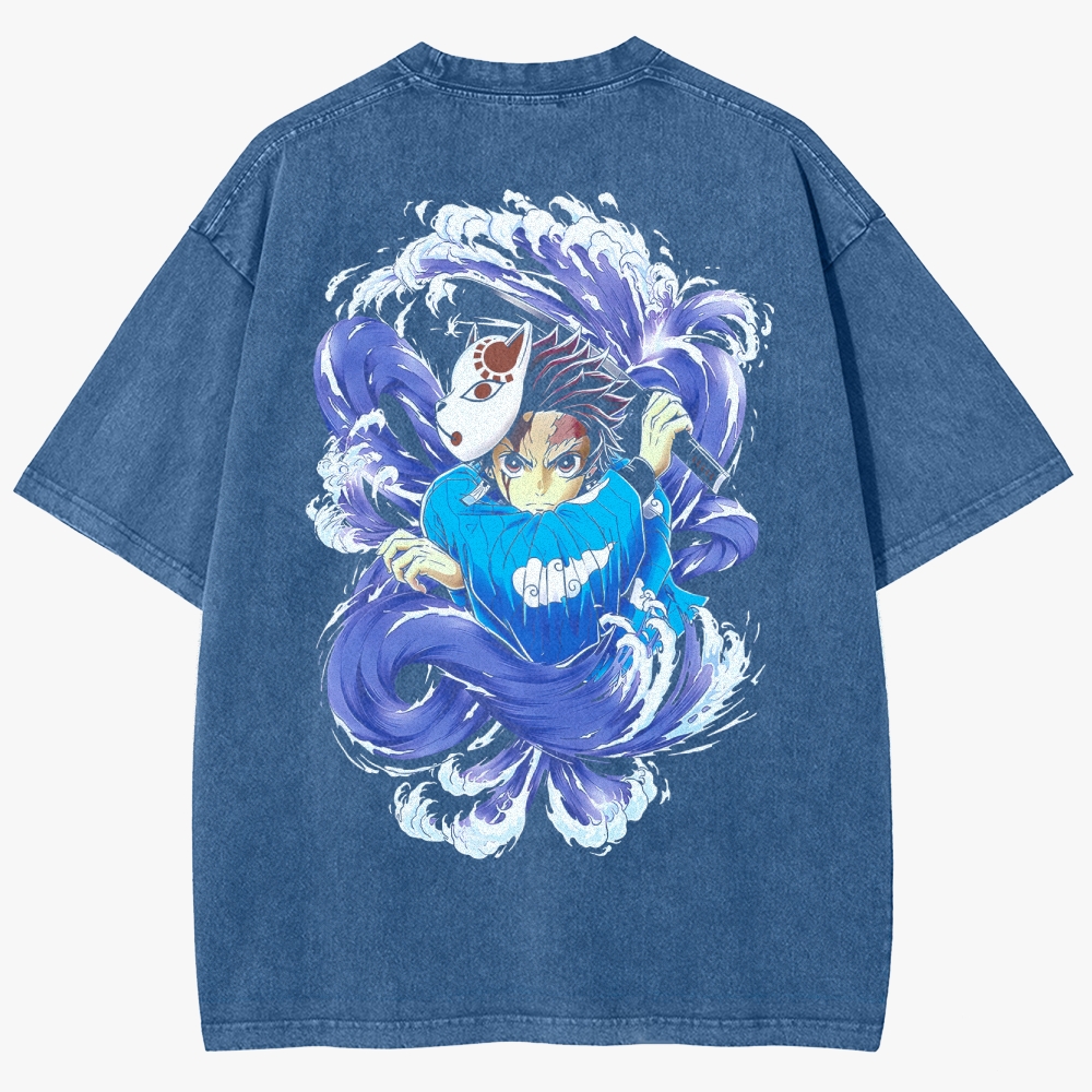 Demon Slayer Anime Unisex Fit Washed T-Shirt