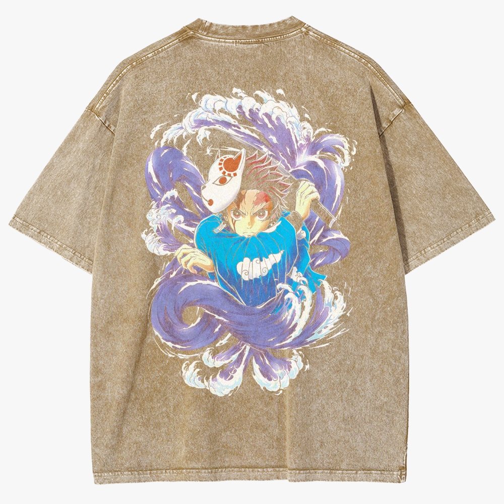 Demon Slayer Anime Unisex Fit Washed T-Shirt