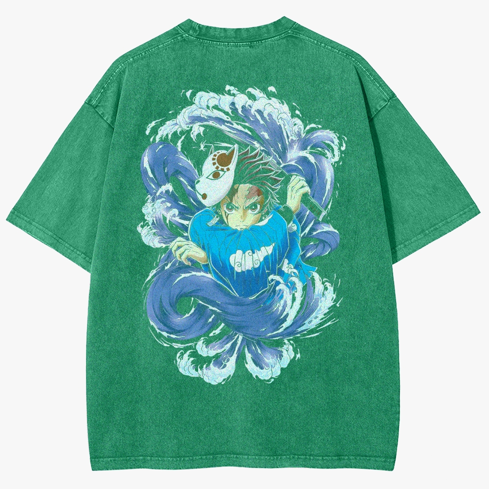 Demon Slayer Anime Unisex Fit Washed T-Shirt