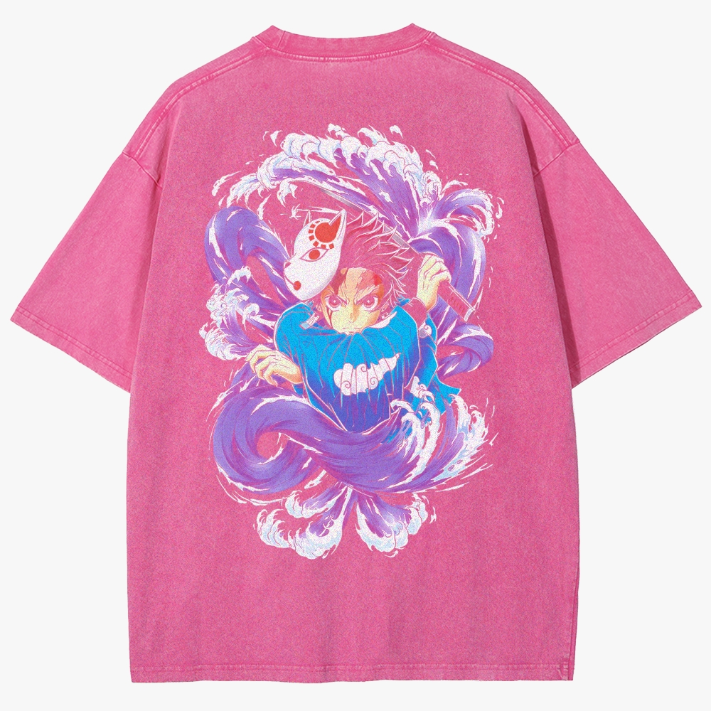 Demon Slayer Anime Unisex Fit Washed T-Shirt