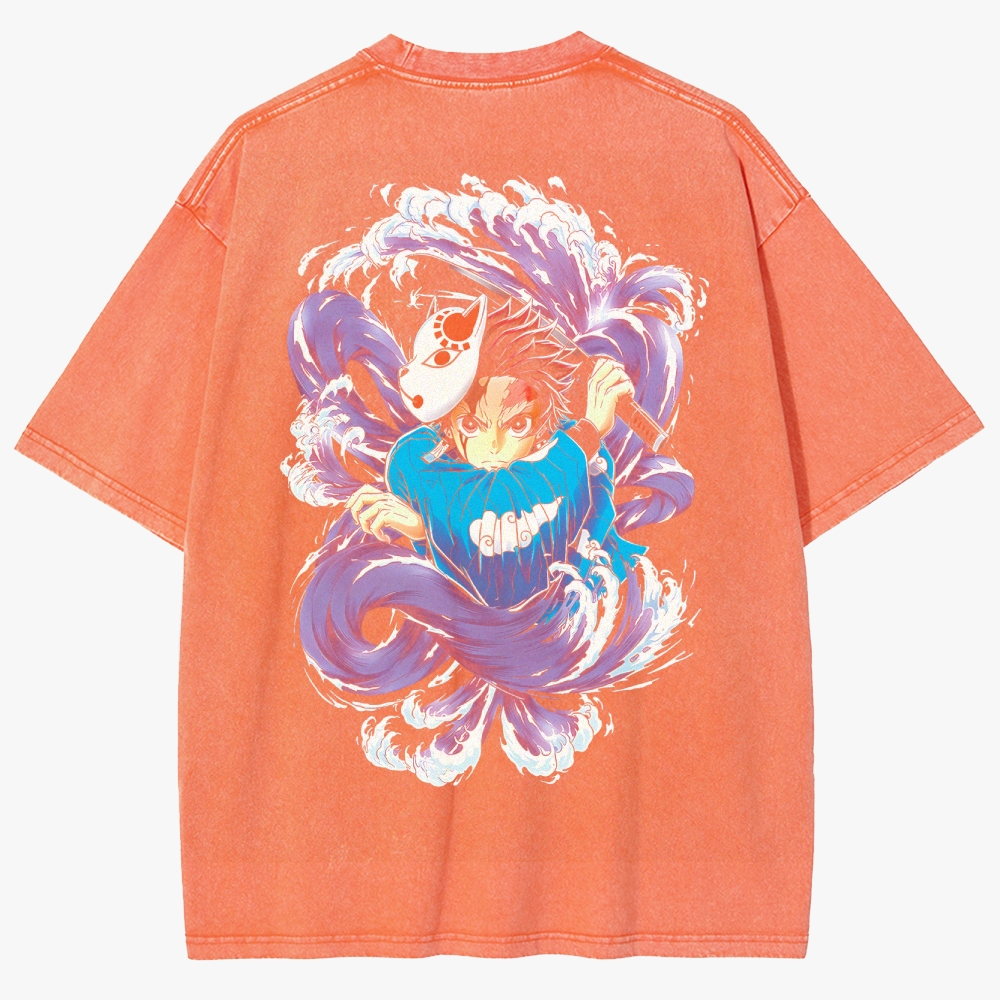 Demon Slayer Anime Unisex Fit Washed T-Shirt