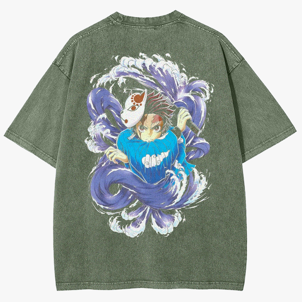 Demon Slayer Anime Unisex Fit Washed T-Shirt