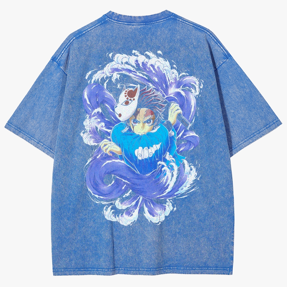 Demon Slayer Anime Unisex Fit Washed T-Shirt