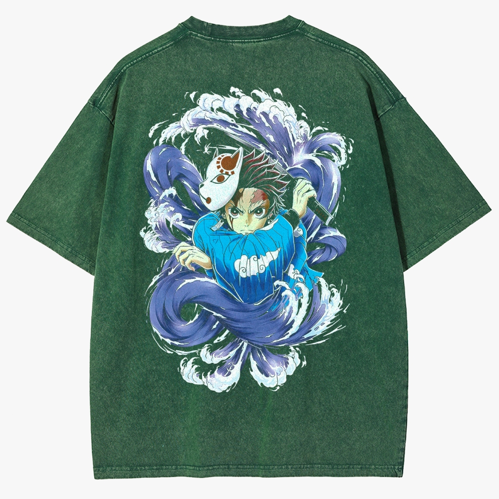 Demon Slayer Anime Unisex Fit Washed T-Shirt