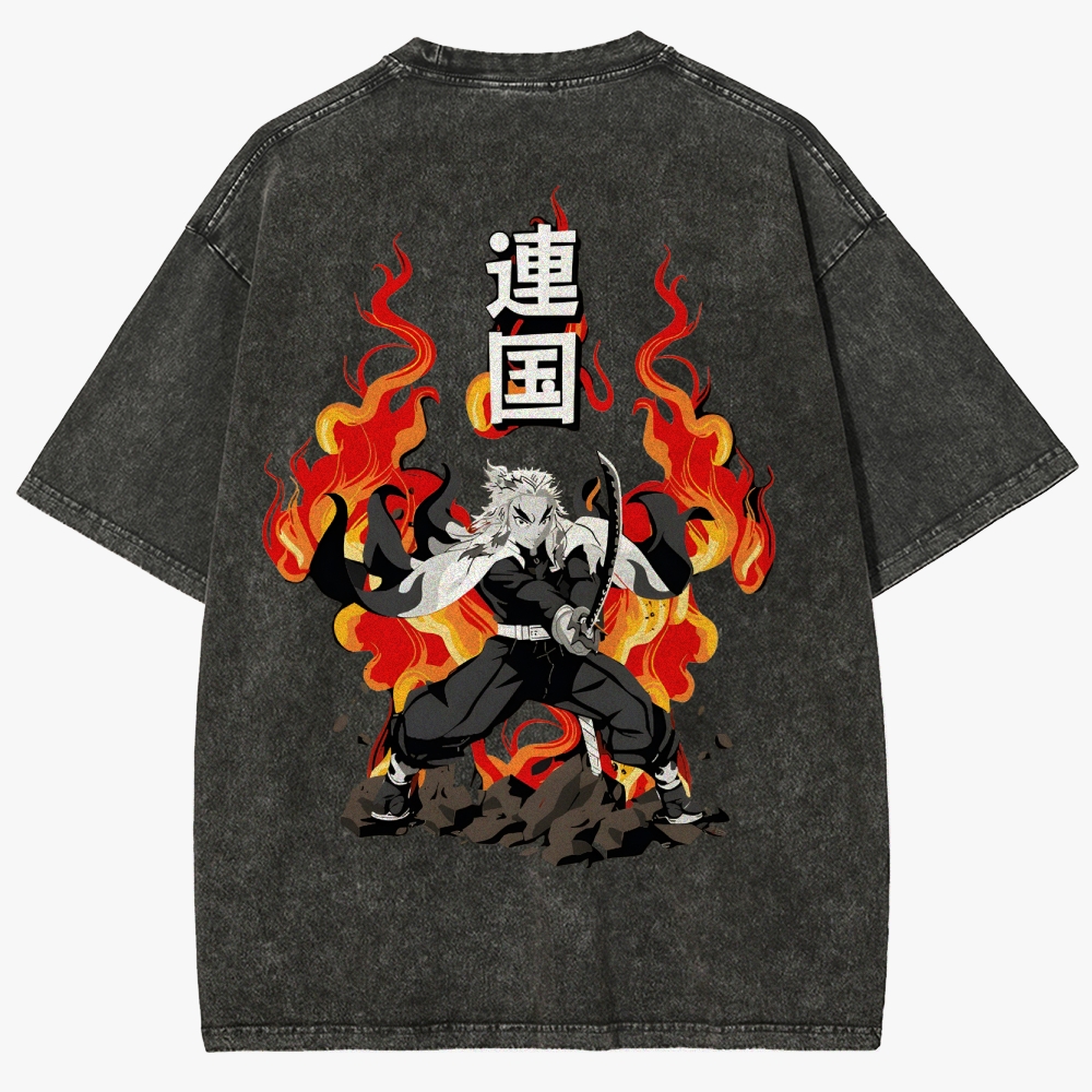 Demon Slayer Anime Unisex Fit Washed T-Shirt