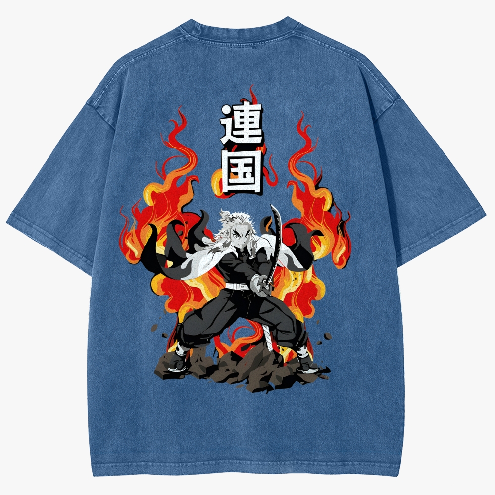 Demon Slayer Anime Unisex Fit Washed T-Shirt