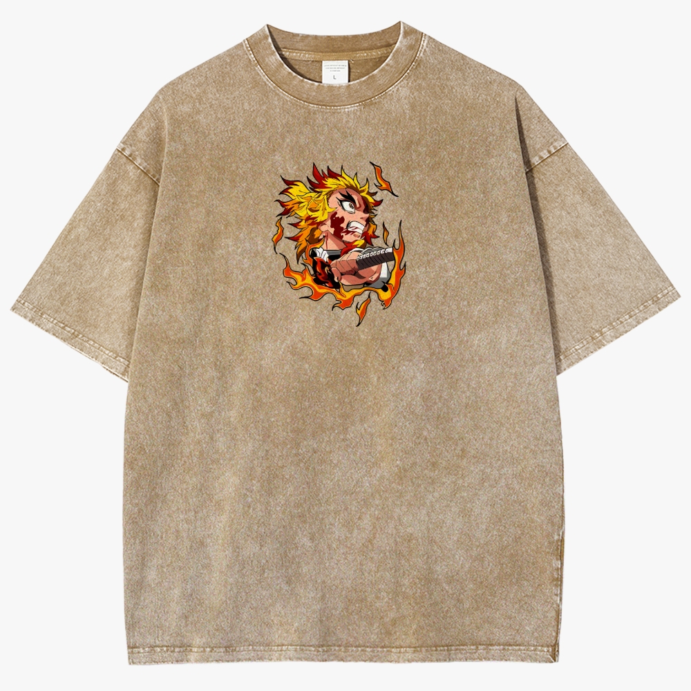 Demon Slayer Anime Unisex Fit Washed T-Shirt