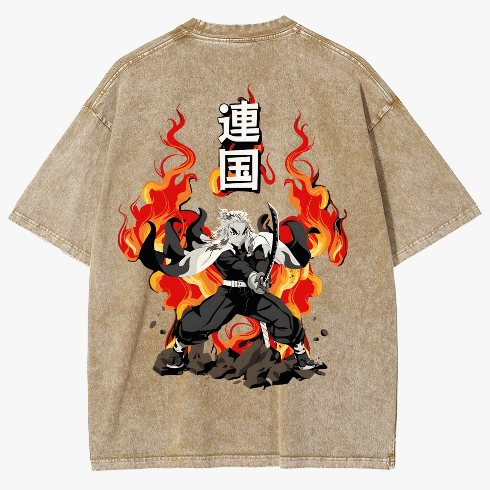 Demon Slayer Anime Unisex Fit Washed T-Shirt