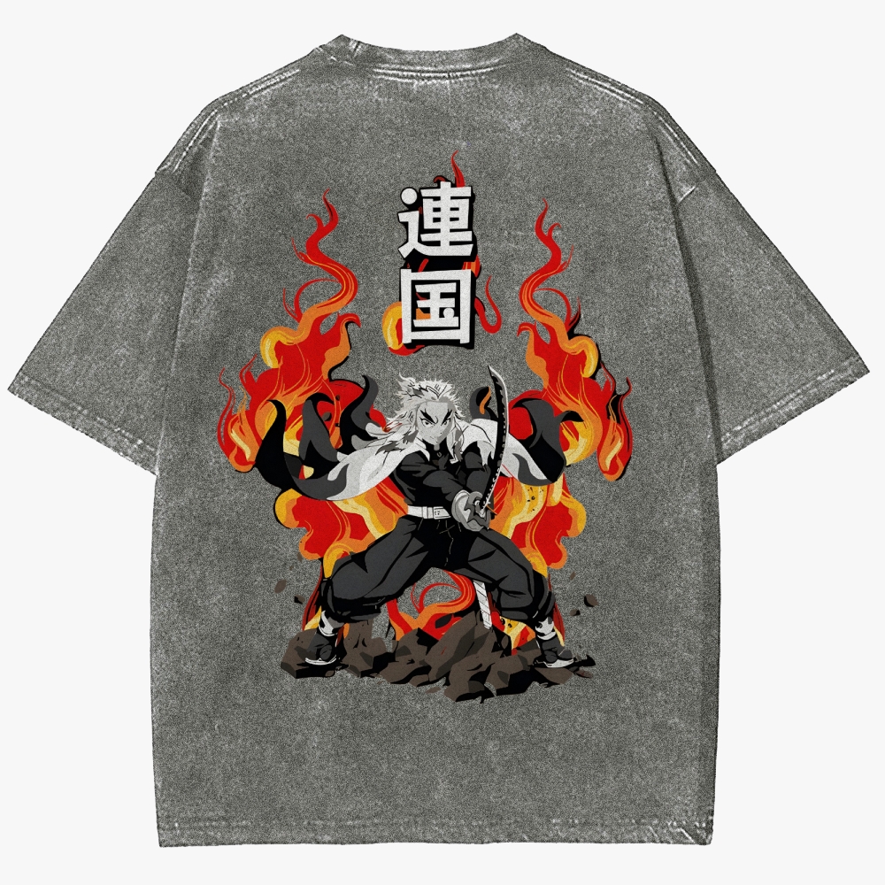 Demon Slayer Anime Unisex Fit Washed T-Shirt