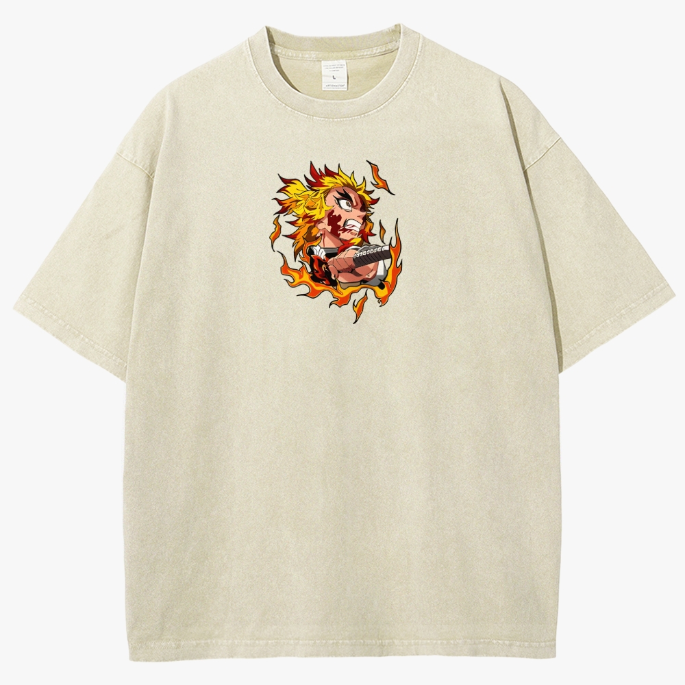 Demon Slayer Anime Unisex Fit Washed T-Shirt