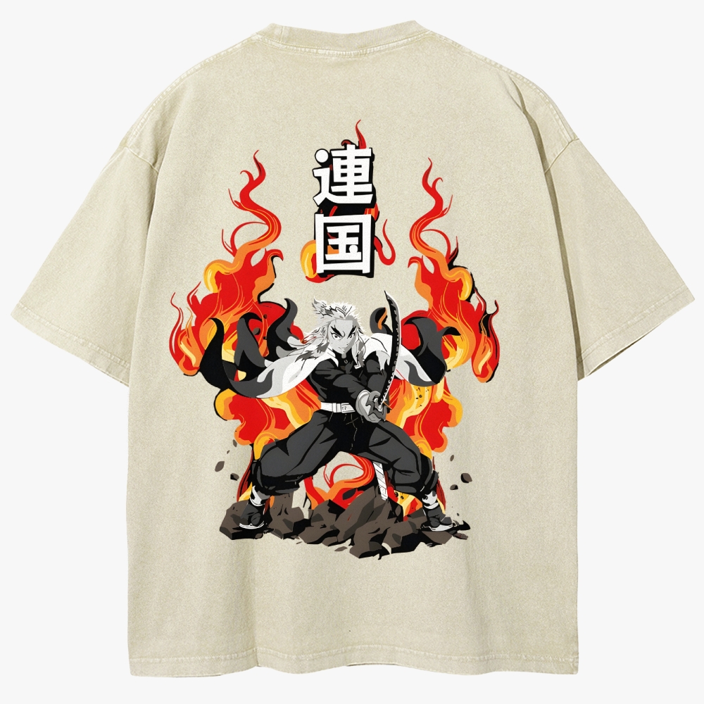 Demon Slayer Anime Unisex Fit Washed T-Shirt