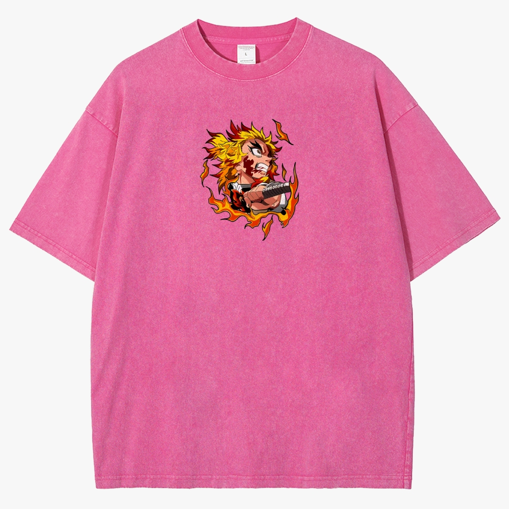 Demon Slayer Anime Unisex Fit Washed T-Shirt