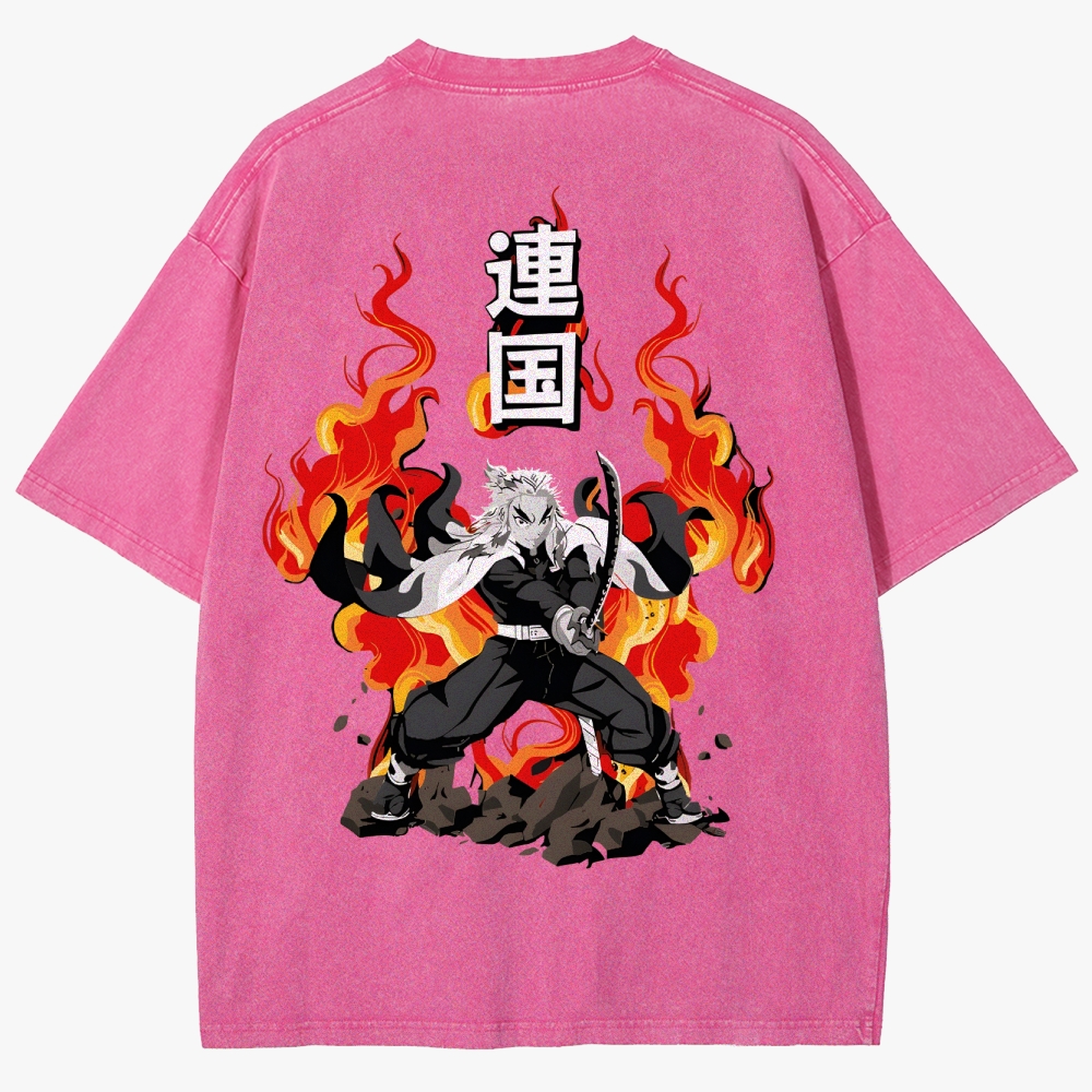 Demon Slayer Anime Unisex Fit Washed T-Shirt